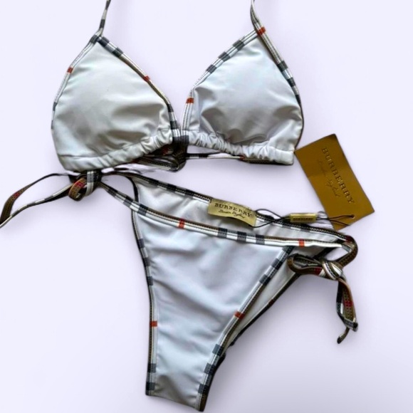Burberry White and Black Check Bikini - Picture 1 of 2
